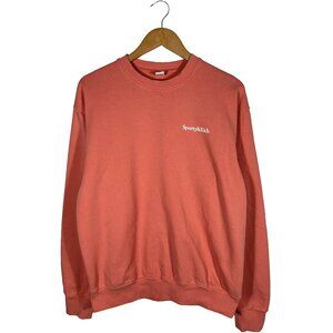 Sporty & Rich Health and Wealth Crewneck Sweater Flamingo Pink Size Small